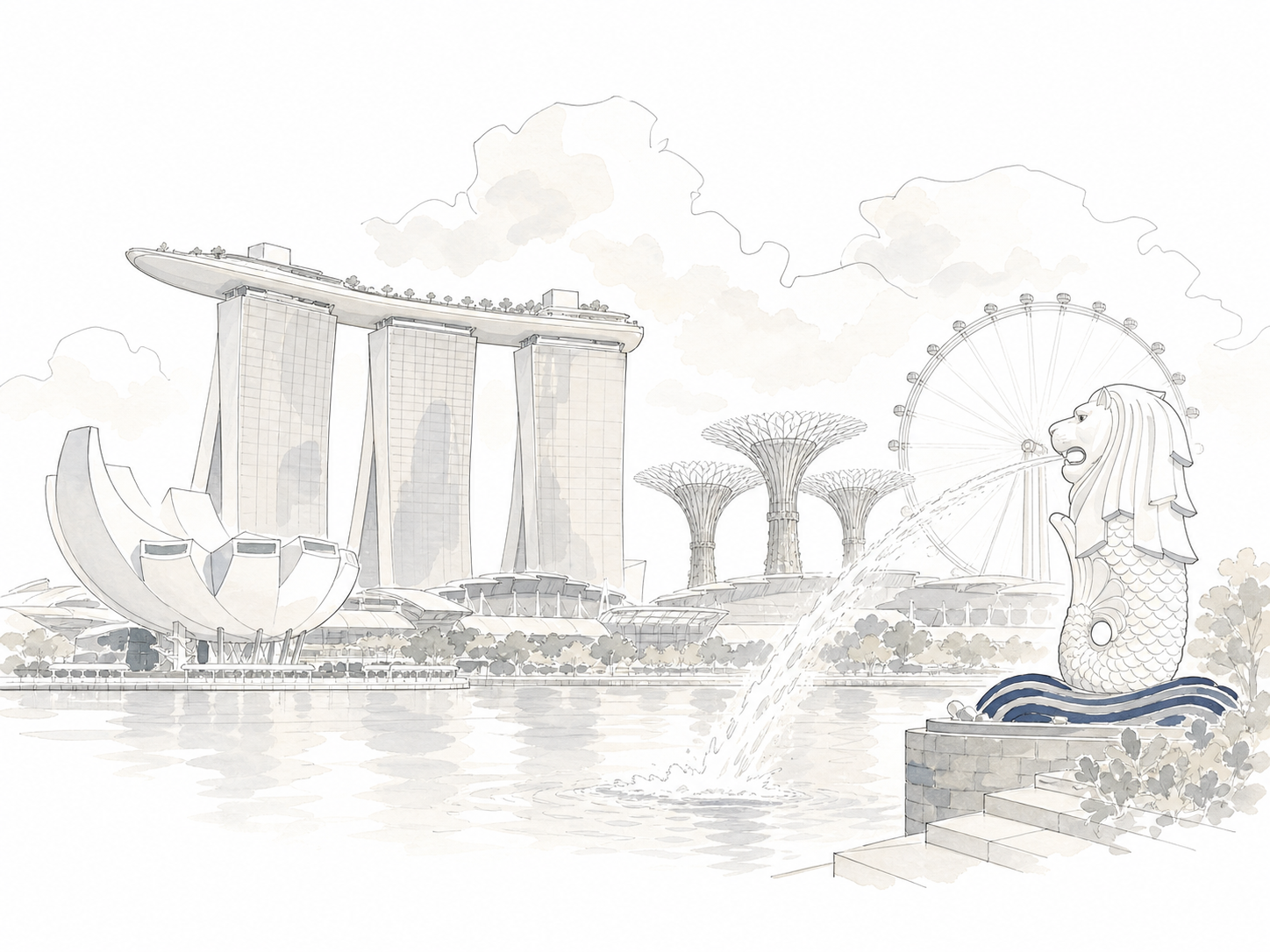 Singapore Landmark Skyline